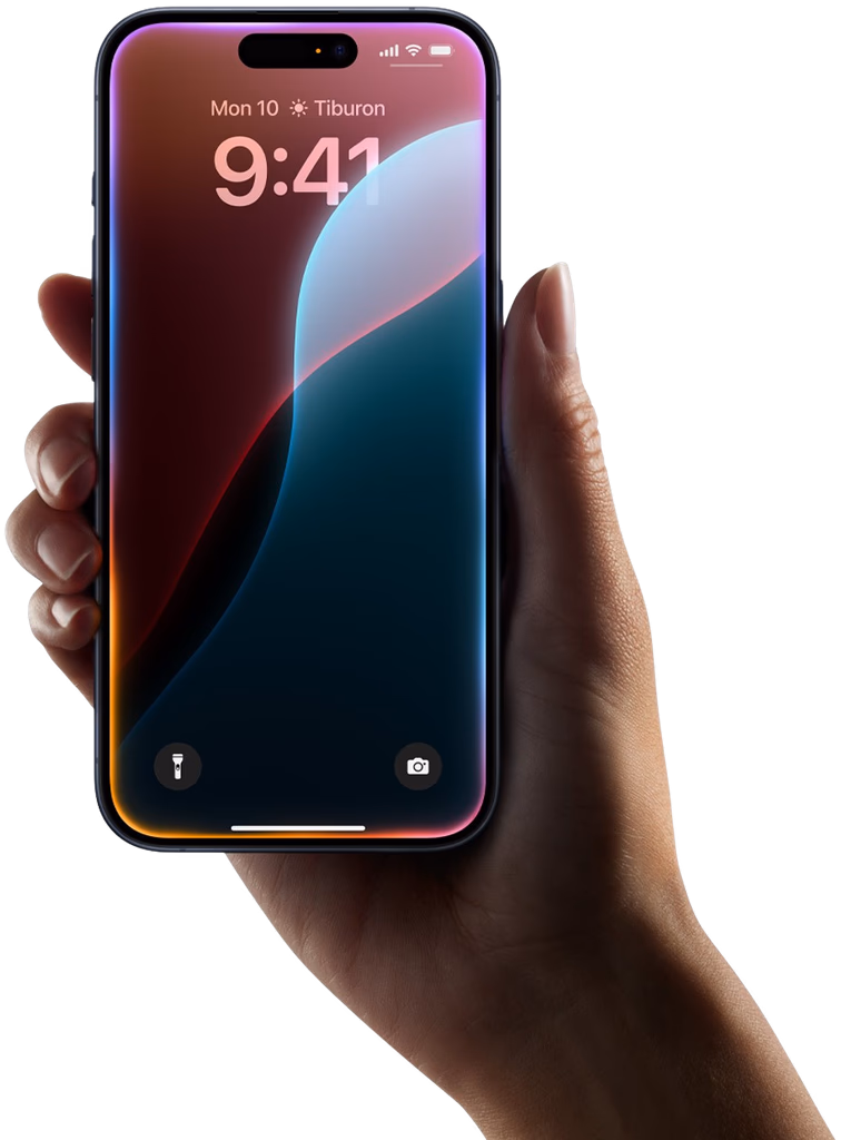 Hand holding phone with FastApply app